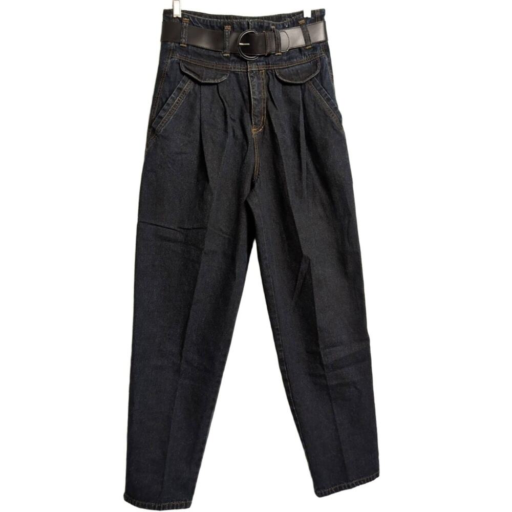 Jeanjer Vintage 80s 90s High Waisted Pleated Tapered Denim Trousers 13/14